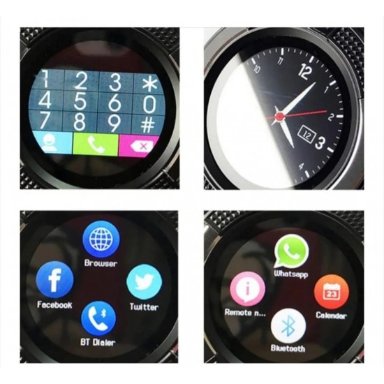 Έξυπνο ρολόι V88, Bluetooth, οθόνη αφής, μικρόφωνο, κάμερα, υποστηρίζει κάρτα SIM