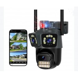 Επαγγελματική κάμερα παρακολούθησης 12 MP με Wi-Fi, PTZ, ήχο και βίντεο, 3 φακούς και 10x ζουμ