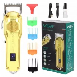 VGR V-672 Επαγγελματική μηχανή κουρέματος, χρυσή, οθόνη LED