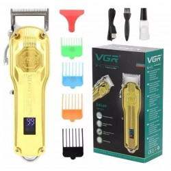 VGR V-672 Επαγγελματική μηχανή κουρέματος, χρυσή, οθόνη LED