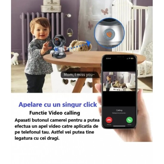 Έξυπνη κάμερα παρακολούθησης WiFi 6MP, μικρόφωνο αμφίδρομης επικοινωνίας, παρακολούθηση κατοικίδιων, παιδιών και ηλικιωμένων