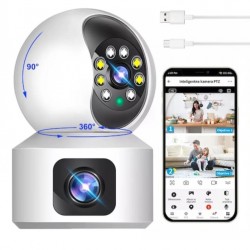 Διπλή κάμερα 6MP ICsee με υπέρυθρη σύνδεση και παρακολούθηση δύο ζωνών