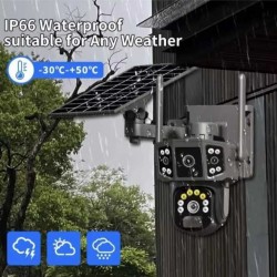 Τριπλή κάμερα με ηλιακή τροφοδοσία, κάρτα SIM 4G, 8MP+8MP με τεχνητή νοημοσύνη