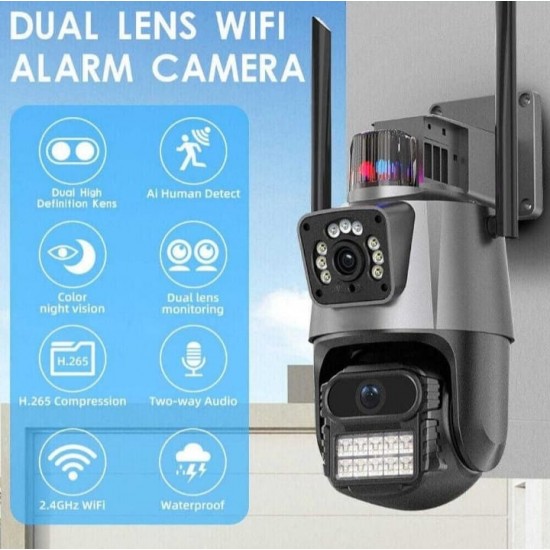 2 τεμάχια Διπλή κάμερα 12+12 MP ICS με ασύρματη σύνδεση Wi-Fi και 8x ζουμ