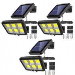 3 ηλιακές λάμπες με πάνελ 2400 W, αισθητήρα και βάσεις
