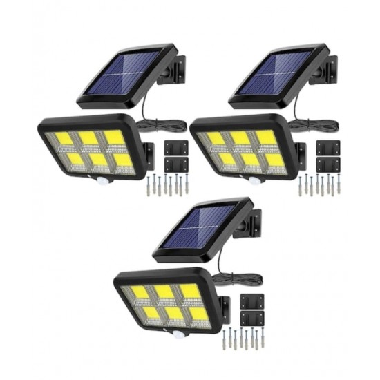 3 ηλιακές λάμπες με πάνελ 2400 W, αισθητήρα και βάσεις
