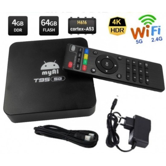 TV BOX T95 - 4 GB RAM/64 GB ROM, AMLOGIC, Android 11, 4K