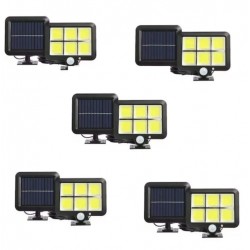 5 ηλιακές λάμπες με πάνελ 2400 W, αισθητήρα και βάσεις