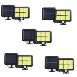 5 ηλιακές λάμπες με πάνελ 2400 W, αισθητήρα και βάσεις