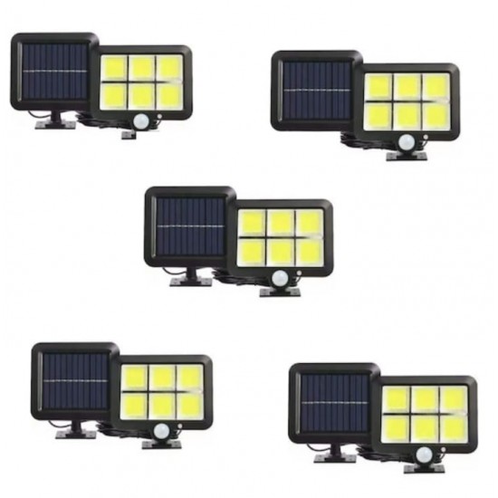 5 τεμάχια ηλιακές λάμπες με πάνελ 2400 W, αισθητήρα και βάσεις