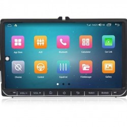 VW – Οθόνη πολυμέσων/πλοήγησης 9 ιντσών με Android 15, 2 GB RAM/16 GB ROM, καθώς και CarPlay και Android Auto.