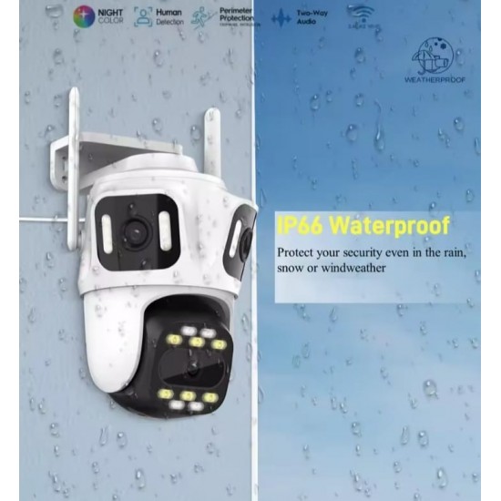 Επαγγελματική κάμερα παρακολούθησης 12 MP με τριπλό φακό και Wi-Fi, ζουμ 10x
