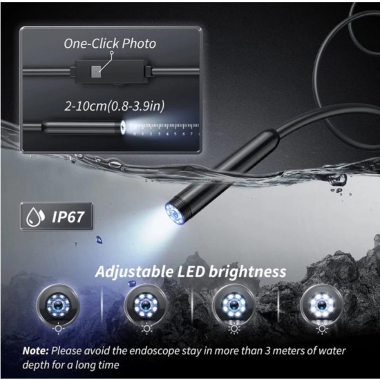 Ενδοσκοπική κάμερα plug and play, 10 μέτρα