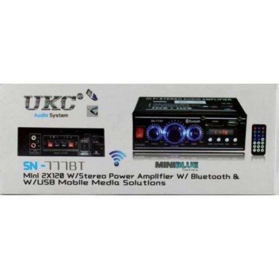 Στερεοφωνικός ενισχυτής ήχου 777BT με Bluetooth, USB, SD και FM, 2x120W