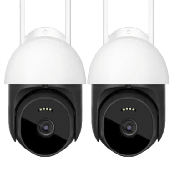 2 τεμάχια έξυπνη κάμερα ασφαλείας 4G 360° IP PTZ