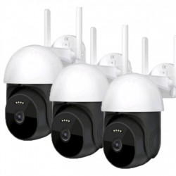 3 τεμάχια έξυπνες κάμερες ασφαλείας 4G 360° IP PTZ