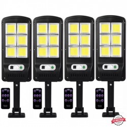 4 τεμ. LED COB ηλιακή λάμπα με αισθητήρα 600W και τηλεχειριστήριο