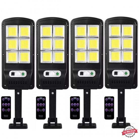4 τεμ. Ηλιακή λάμπα COB LED 600W με αισθητήρα και τηλεχειριστήριο