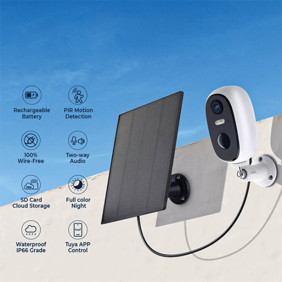 EL-Q047 TUYA Έξυπνη Ηλιακή Κάμερα 1080P IP66