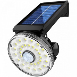 LED ηλιακός προβολέας 15W με αισθητήρα κίνησης, στρογγυλός