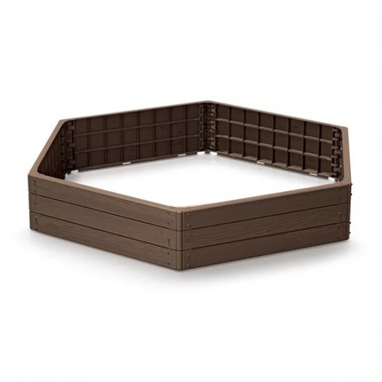 Γλάστρα κήπου Prosperplast Woody Pile εξαγωνική 1480x1290 IBWH-7587U