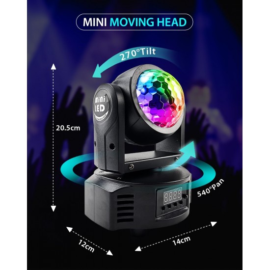 Διπλός δισκοειδής προβολέας Moving Head mini με 4 LED