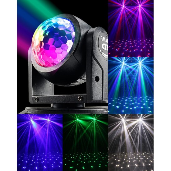 Διπλός δισκοειδής προβολέας Moving Head mini με 4 LED