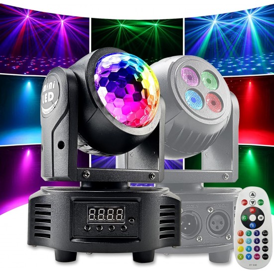 Διπλός δισκοειδής προβολέας Moving Head mini με 4 LED