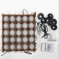 Λάμπες LED για πάρτι 7,5 m, 144 W, πολύχρωμες G45, USB 5 V RGB