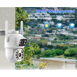 Περιστρεφόμενη κάμερα παρακολούθησης Wi-Fi με δύο φακούς Jortan