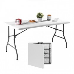Πτυσσόμενο λευκό τραπέζι κάμπινγκ 180 x 74 x 74 SunFun