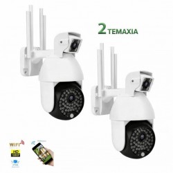 2 θολωτές κάμερες με 4 κεραίες και 2 φακούς, 50 LED