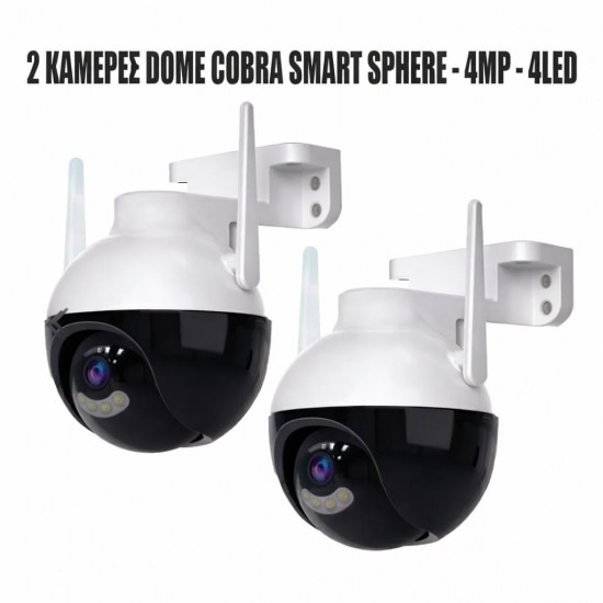 2 τεμάχια θολωτή κάμερα COBRA SMART SPHERE - 4MP - 4LED