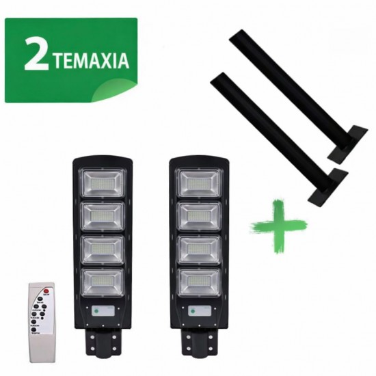 2 τεμάχια ηλιακός φωτισμός δρόμου 240W με 2 βάσεις
