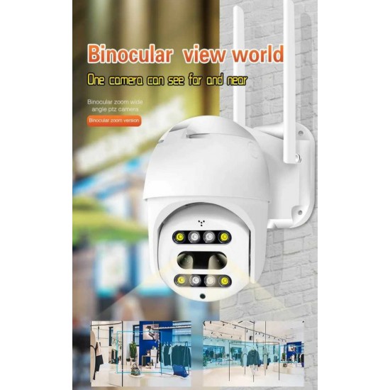 10 ZOOM IP/Wi-Fi κάμερα 5MP FULL HD 1080p με δύο φακούς