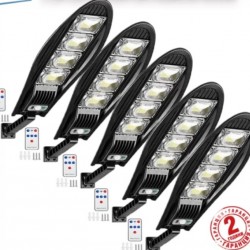 5 τεμάχια ηλιακές λάμπες LED 2400W IP65 + βάσεις
