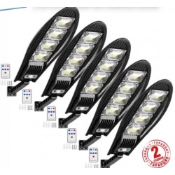 5 τεμάχια ηλιακές λάμπες LED 2400W IP65 + βάσεις