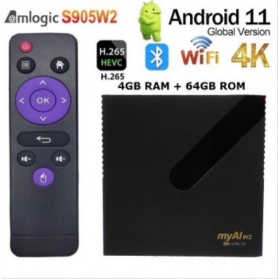 TV Box MYAL W2 - 2 GB RAM/16 GB ROM με Android 11