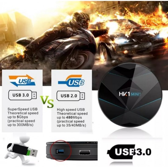 Smart TV Box HK1 MAX – 4 GB RAM/64 GB ROM, Android Ultra 8K, Wi-Fi