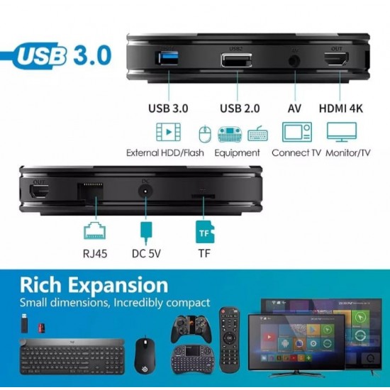 Smart TV Box HK1 MAX – 4 GB RAM/64 GB ROM, Android Ultra 8K, Wi-Fi