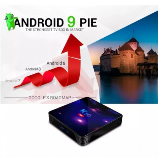 Smart TV Box K10 – 2 GB RAM/16 GB ROM Android, Ultra 8K, Bluetooth