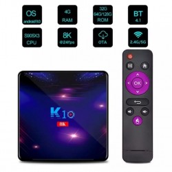 Smart TV Box K10 – 4 GB RAM/64 GB ROM, Android 9, Ultra 8K, Bluetooth