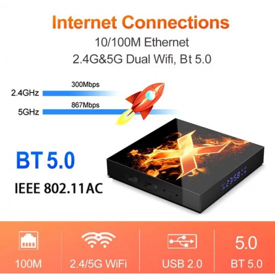 Τηλεοπτικό κουτί VONTAR X1 ULTRA 4K - 2 GB/16 GB, Android 10