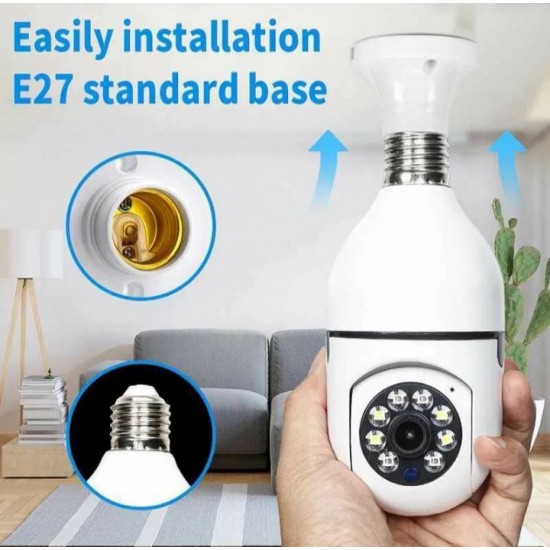 IP κάμερα με περιστροφή 360° Full HD 1 MP  κατασκοπευτική λάμπα