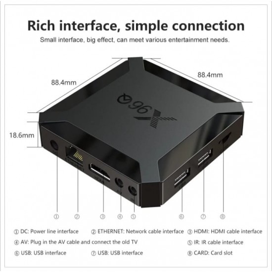 Πολυμέσων X96Q με Android 10, 4 GB RAM/64 GB ROM, HDR, Wi-Fi