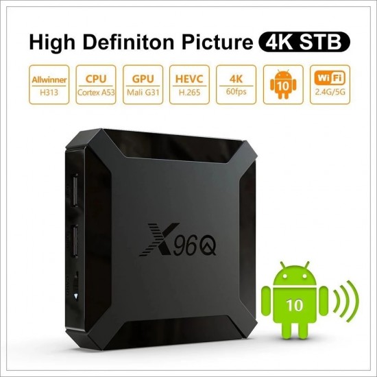Πολυμέσων X96Q με Android 10, 4 GB RAM/64 GB ROM, HDR, Wi-Fi