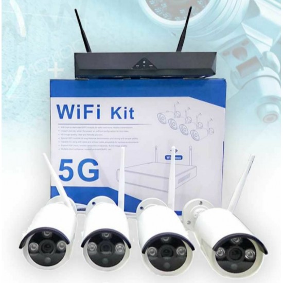 Σετ 4 καμερών IP - 4-καναλικό NVR 5MP με WiFi + ασύρματες κάμερες 5G