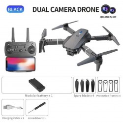Πτυσσόμενο drone E88D MAX με πολύχρωμα φώτα LED, δύο κάμερες